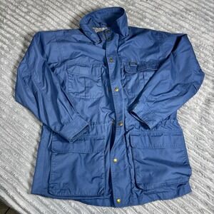 VTG Eddie Bauer Jacket Mens S/P Wool Lined Mountain‎ Parka Sky Blue Chore Coat